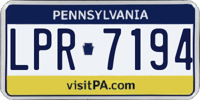 PA license plate LPR7194