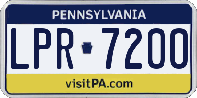 PA license plate LPR7200