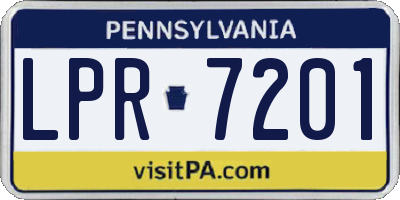 PA license plate LPR7201