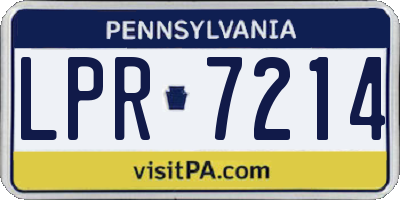 PA license plate LPR7214