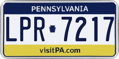 PA license plate LPR7217