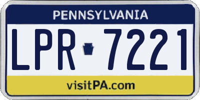 PA license plate LPR7221