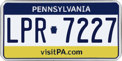 PA license plate LPR7227