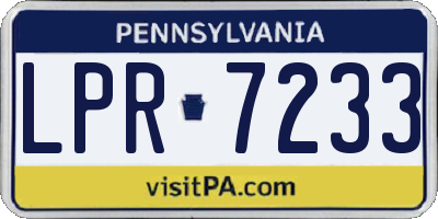 PA license plate LPR7233