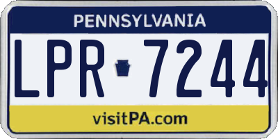 PA license plate LPR7244