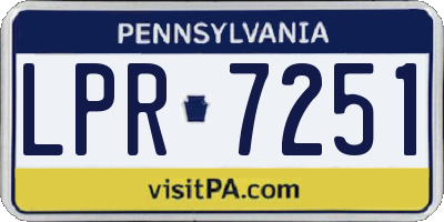 PA license plate LPR7251