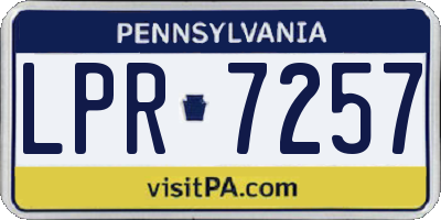 PA license plate LPR7257