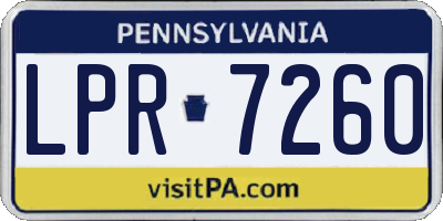 PA license plate LPR7260