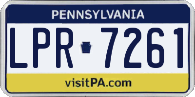 PA license plate LPR7261