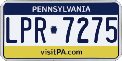 PA license plate LPR7275