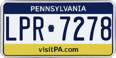 PA license plate LPR7278