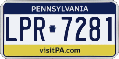 PA license plate LPR7281