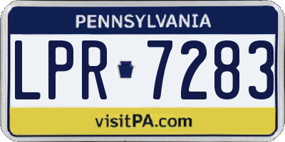 PA license plate LPR7283