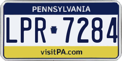 PA license plate LPR7284
