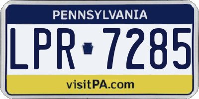 PA license plate LPR7285