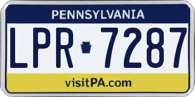 PA license plate LPR7287