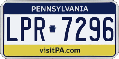 PA license plate LPR7296