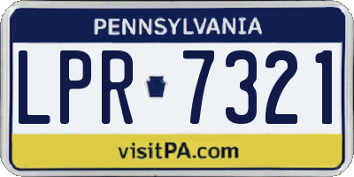 PA license plate LPR7321
