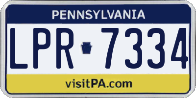 PA license plate LPR7334