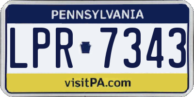 PA license plate LPR7343