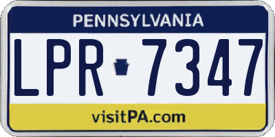 PA license plate LPR7347