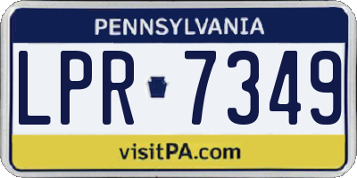 PA license plate LPR7349