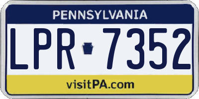PA license plate LPR7352