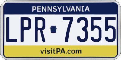 PA license plate LPR7355
