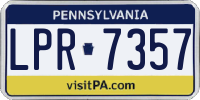 PA license plate LPR7357