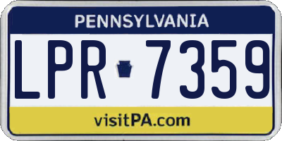 PA license plate LPR7359