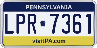PA license plate LPR7361