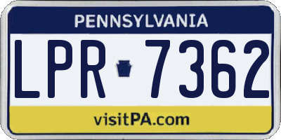 PA license plate LPR7362