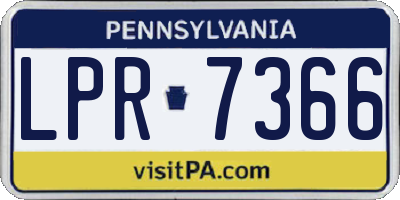 PA license plate LPR7366