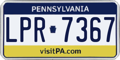 PA license plate LPR7367