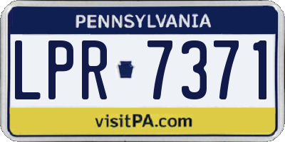PA license plate LPR7371