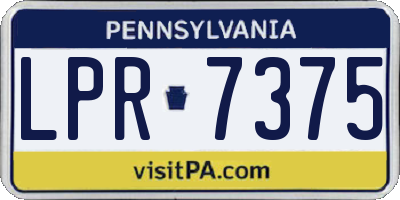 PA license plate LPR7375