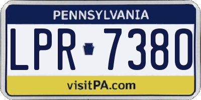 PA license plate LPR7380