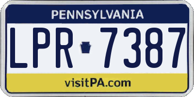 PA license plate LPR7387
