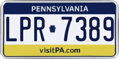 PA license plate LPR7389