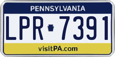 PA license plate LPR7391