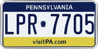 PA license plate LPR7705