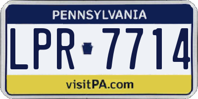 PA license plate LPR7714