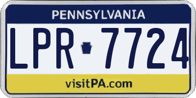 PA license plate LPR7724