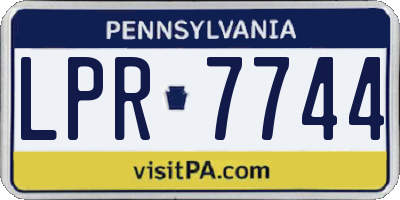 PA license plate LPR7744