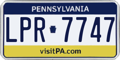 PA license plate LPR7747