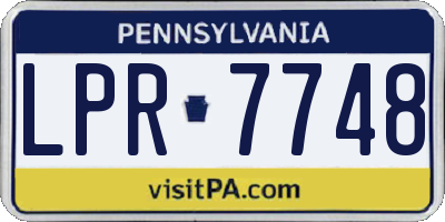PA license plate LPR7748