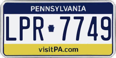 PA license plate LPR7749