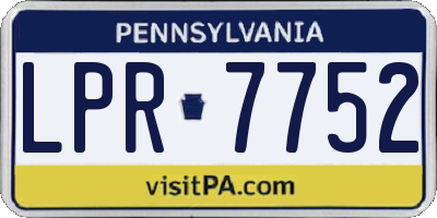 PA license plate LPR7752
