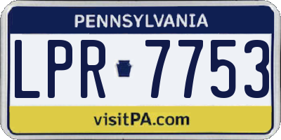 PA license plate LPR7753