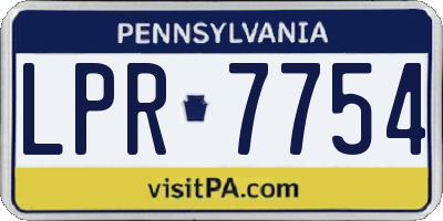 PA license plate LPR7754